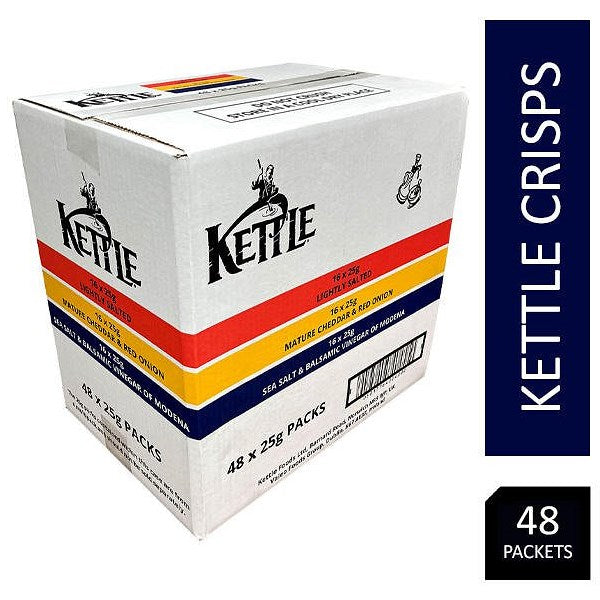 Kettle Hand Cooked Crisps Variety Box, 25g, Pack of 48 Easy2Order : NWT7575