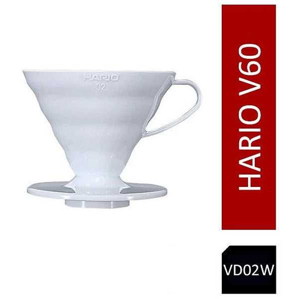 Hario V60 Plastic Coffee Dripper, Size 02, White