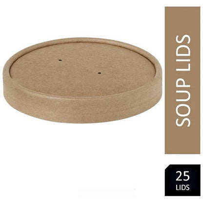 Caterpack Kraft Soup Lids, 341-454ml, Pack of 25