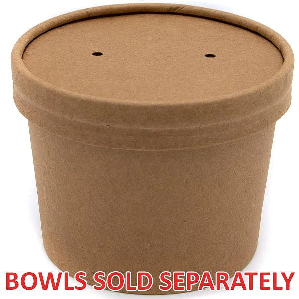 Caterpack Kraft Soup Lids, 341-454ml, Pack of 25 Easy2Order : NWT7591