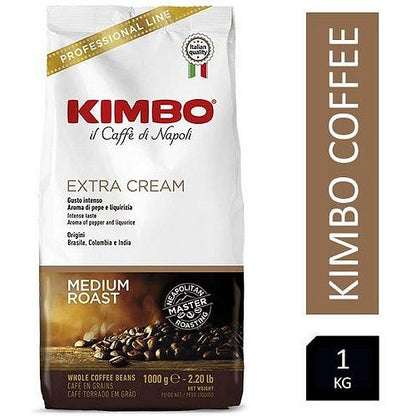Kimbo Extra Cream Italian Coffee Beans, 1kg