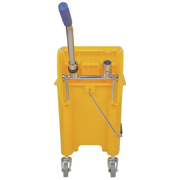 Yellow Colour Coded Wheeled Mop Bucket & Wringer, 17 Litre