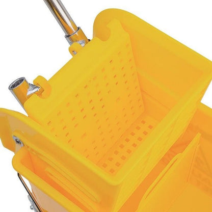 Yellow Colour Coded Wheeled Mop Bucket & Wringer, 17 Litre Easy2Order : NWT7843