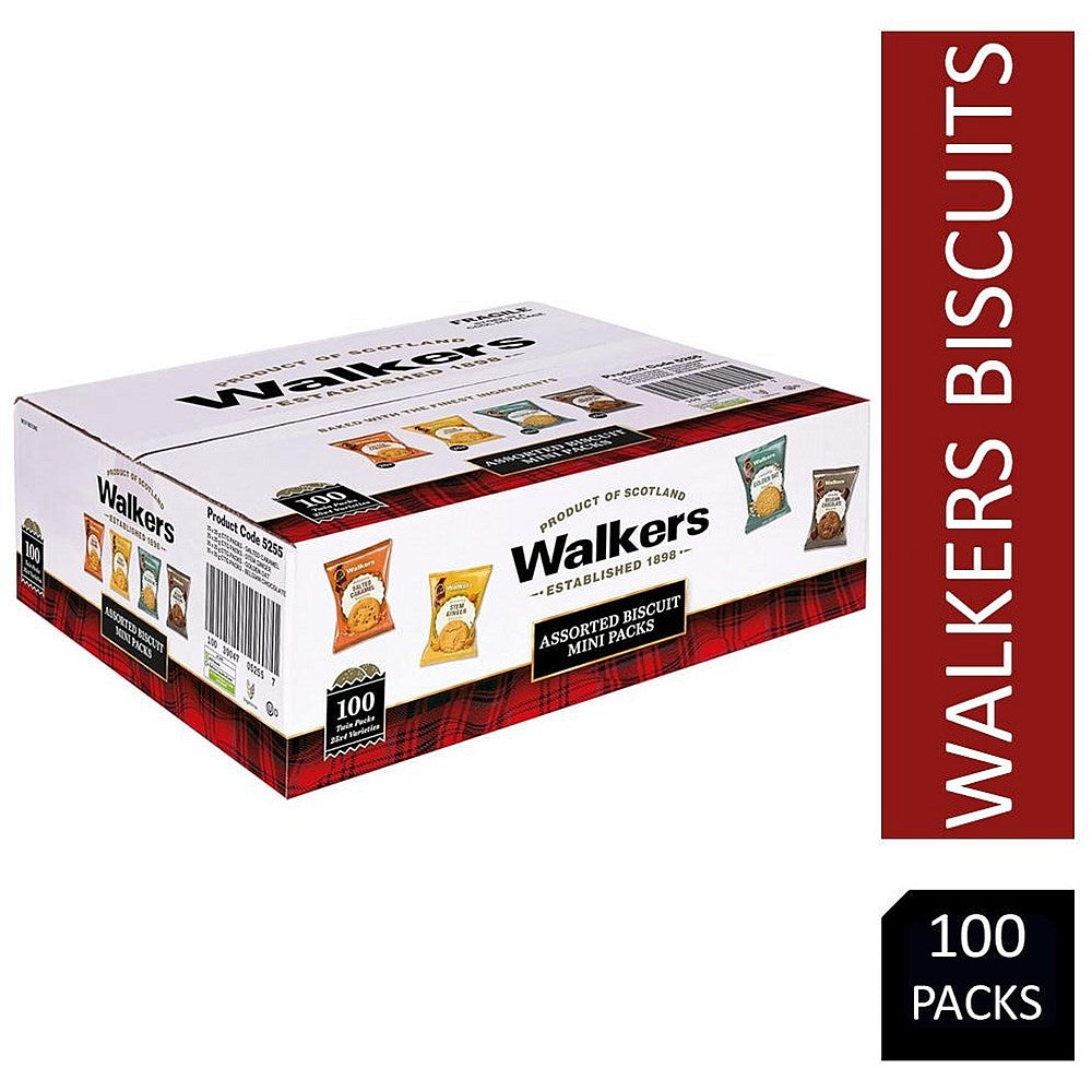 Walkers Mini 4 Variety Assorted Biscuits, Pack of 100