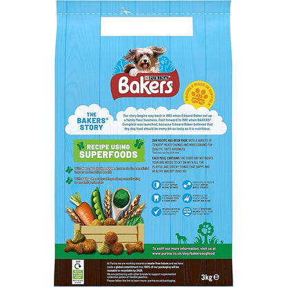 Bakers Beef & Veg Adult Dog Food, 3kg Easy2Order : NWT8036