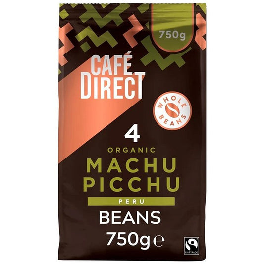 Cafe Direct Fairtrade Organic Machu Picchu Peru Coffee Beans, 750g