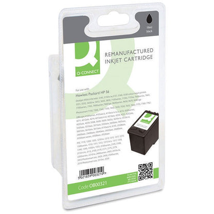 Q-Connect Remanufactured Inkjet Cartridge Black For HP C6656A C6656A-COMP