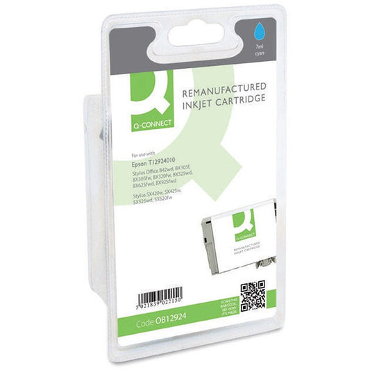 Q-Connect Epson T1292 Remanufactured Inkjet Cartridge Cyan T129240-COMP