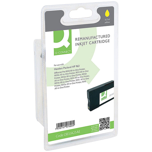 Q-Connect Remanufactured HP 963 Inkjet Cartridge Yellow 3JA25AE RM-QC-6814-00