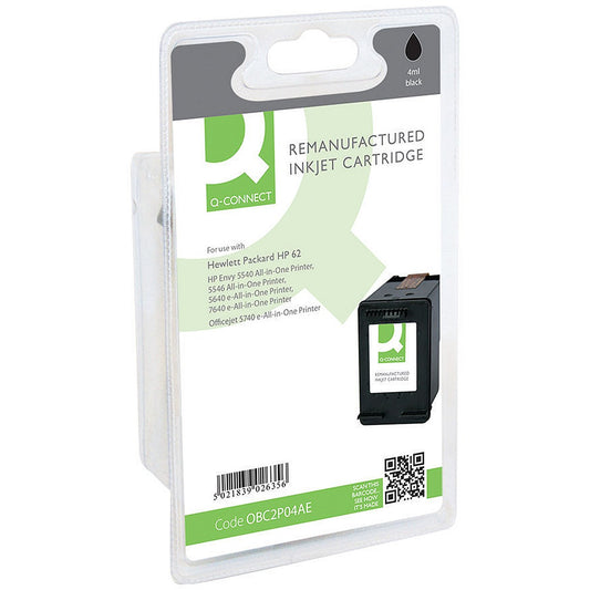 Q-Connect Remanufactured Inkjet Cartridge Black For HP C2P04AE C2P04AE-COMP