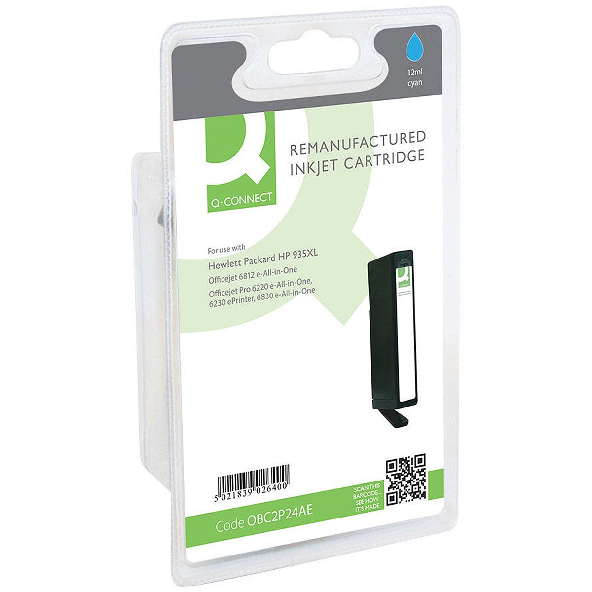 Q-Connect Remanufactured Inkjet Cartridge Cyan For HP C2P24AE C2P24AE-COMP