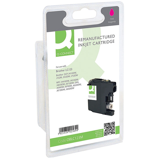 Q-Connect Brother LC123 Remanufactured Inkjet Cartridge Magenta RM-QC-6615-00 Easy2Order : OBLC123M
