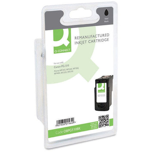 Q-Connect Remanufactured Inkjet Cartridge Black Compatible With Canon PG-510 PG-510BK-COMP Easy2Order : OBPG510BK