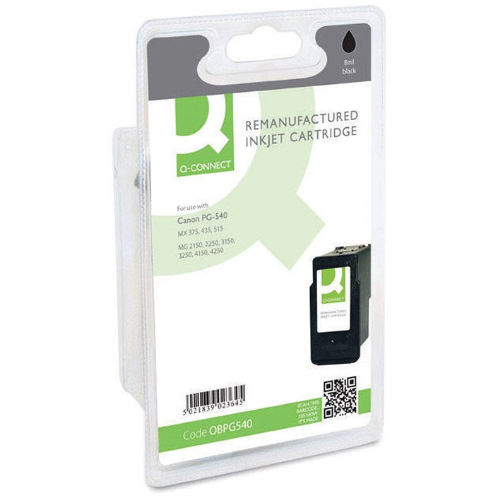 Q-Connect Remanufactured Inkjet Cartridge Black Compatible With Canon PG-540 PG-540-COMP