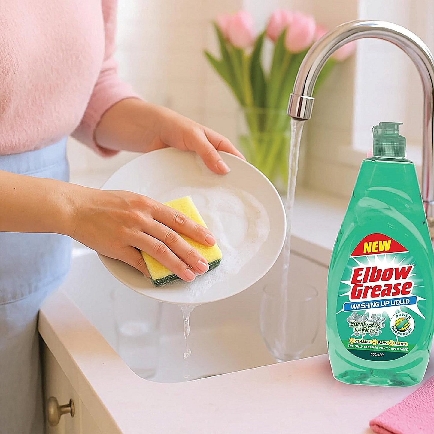 Elbow Grease Washing Up Liquid Eucalyptus 450ml (Pack of 12)