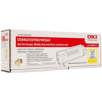 Oki 43865721 Yellow Laser Toner Cartridge