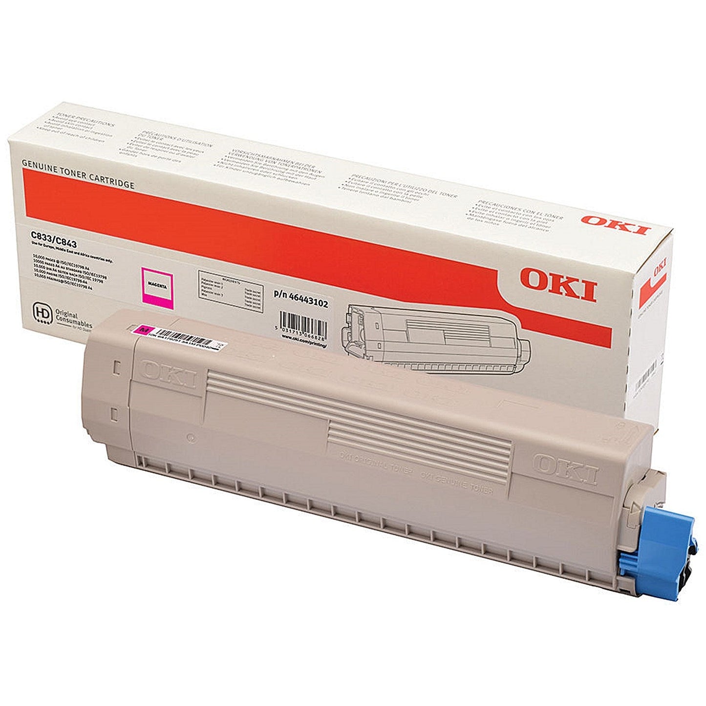 Oki C833 10K Toner Cartridge High Yield Magenta 46443102 Easy2Order : OK06682