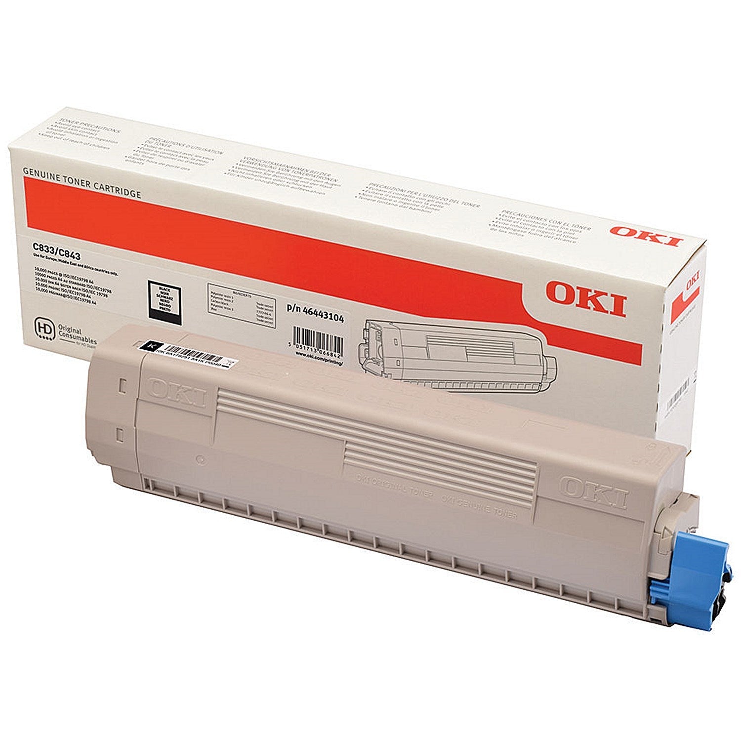 Oki C833 10K Toner Cartridge High Yield Black 46443104 Easy2Order : OK06684