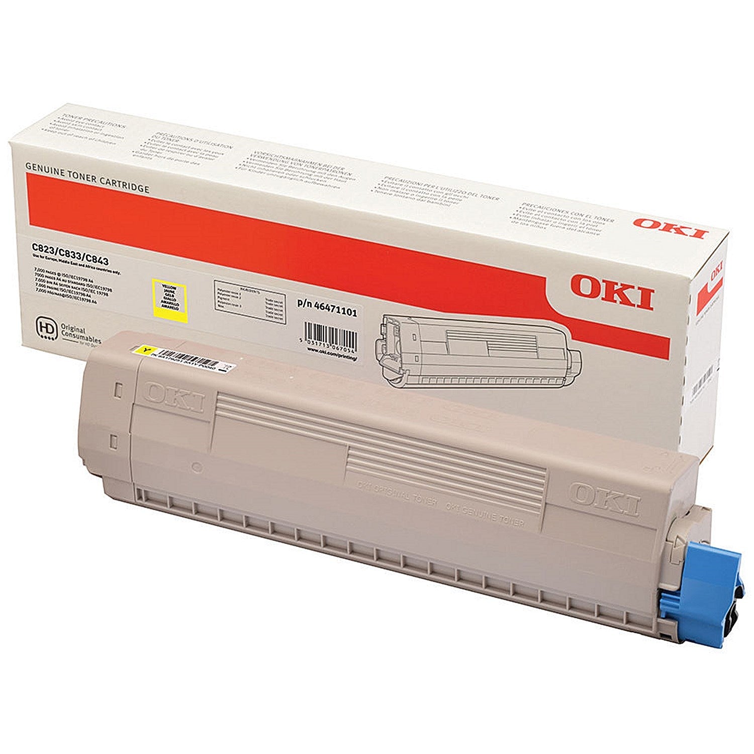 Oki C823 7K Toner Cartridge Yellow 46471101 Easy2Order : OK06705
