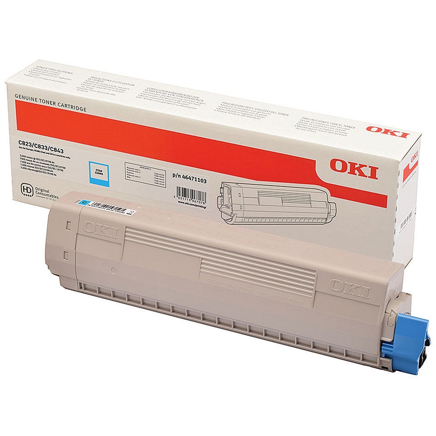 Oki C823 7K Toner Cartridge Cyan 46471103 Easy2Order : OK06707