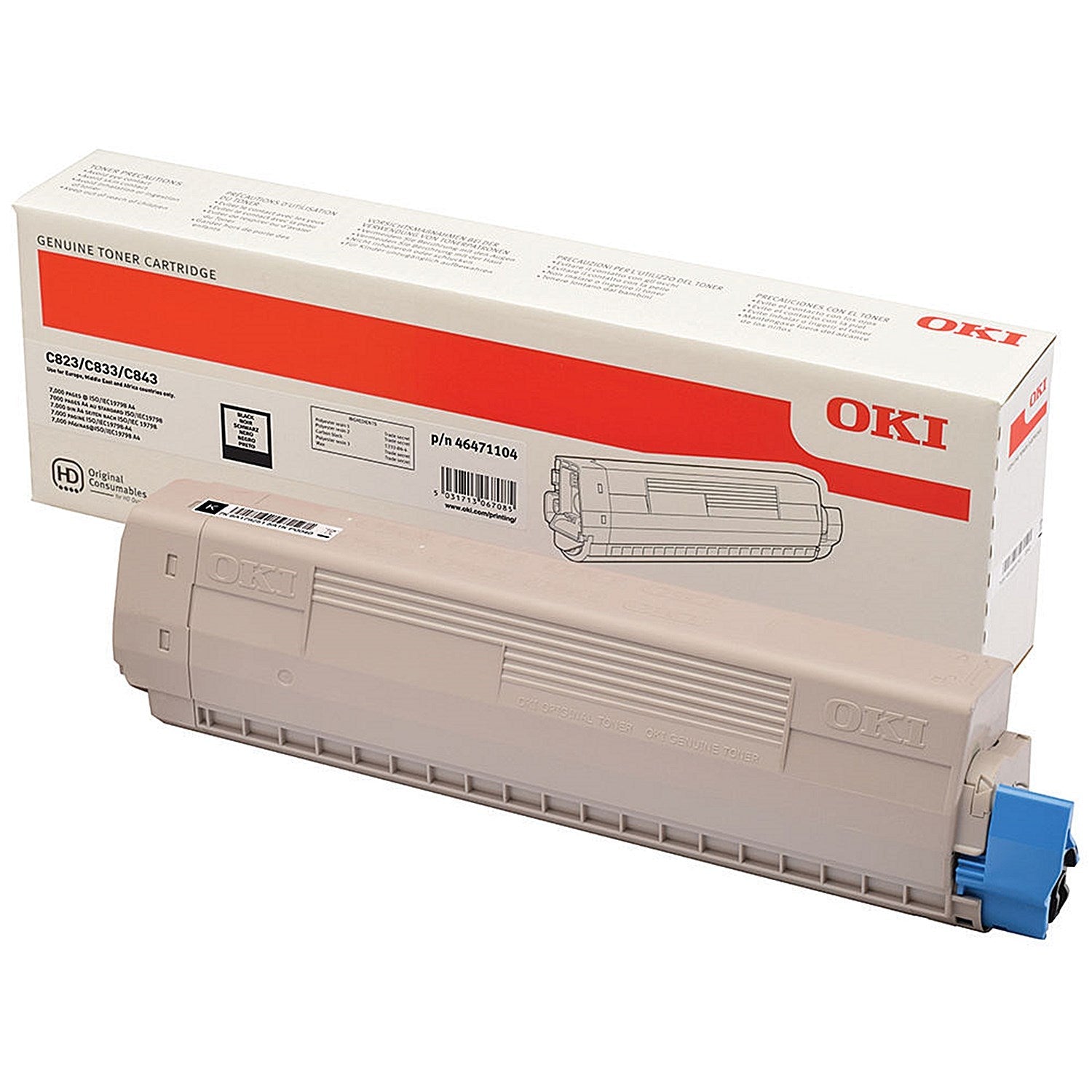 Oki C823 7K Toner Cartridge Black 46471104 Easy2Order : OK06708