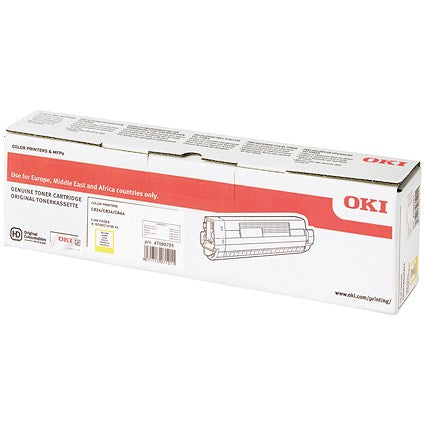Oki C824 5K Toner Cartridge Yellow 47095701