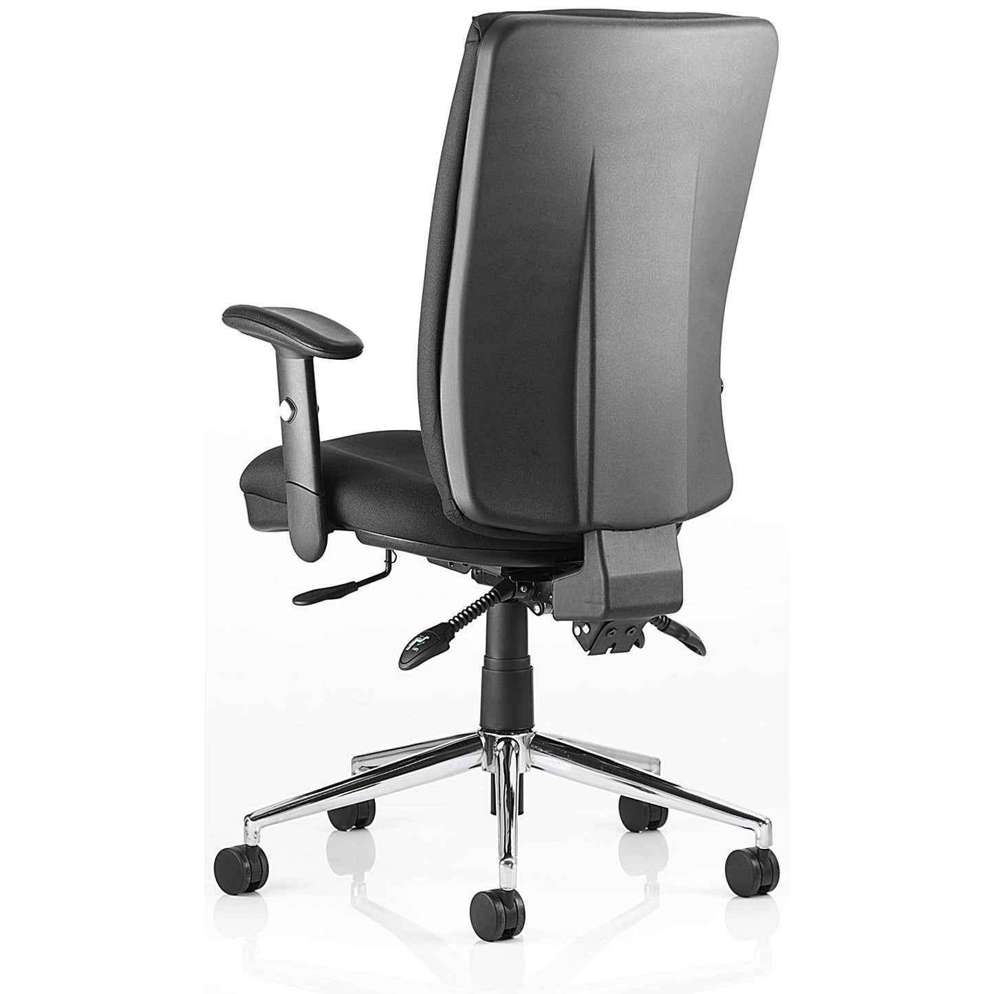Chiro High Back Operator Chair, Height Adjustable Arms, Black