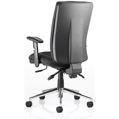 Chiro High Back Operator Chair, Height Adjustable Arms, Black