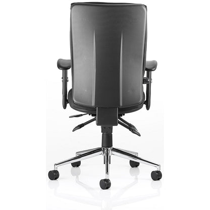 Chiro High Back Operator Chair, Height Adjustable Arms, Black