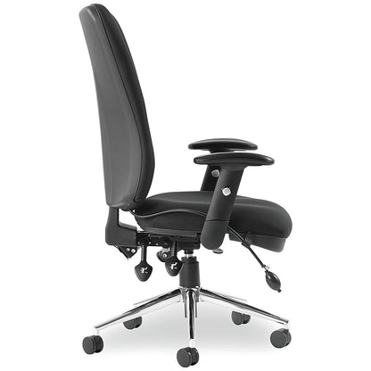 Chiro High Back Operator Chair, Height Adjustable Arms, Black