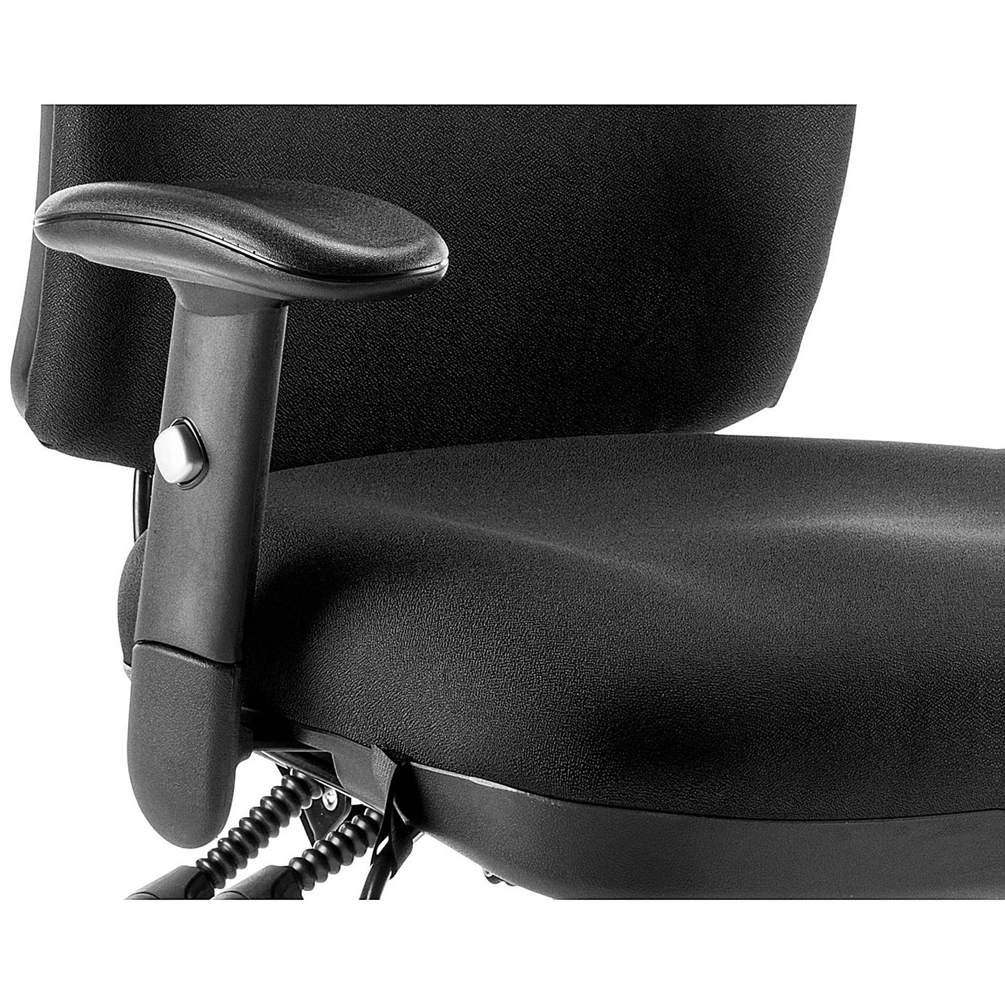 Chiro High Back Operator Chair, Height Adjustable Arms, Black