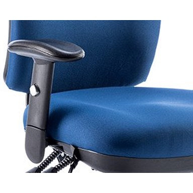 Chiro High Back Operator Chair, Height Adjustable Arms, Blue