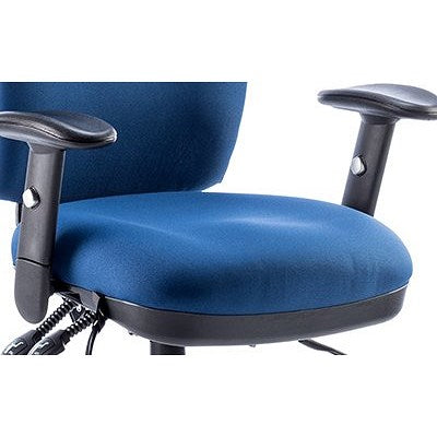 Chiro High Back Operator Chair, Height Adjustable Arms, Blue