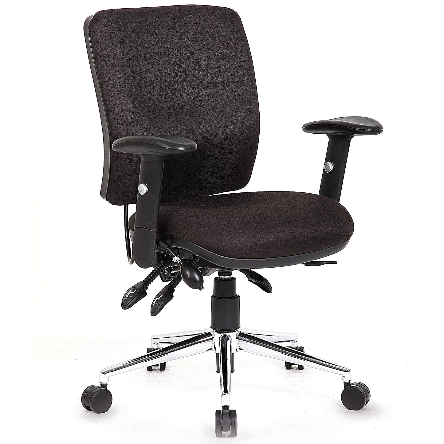 Chiro Medium Back Operator Chair, Height Adjustable Arms, Black