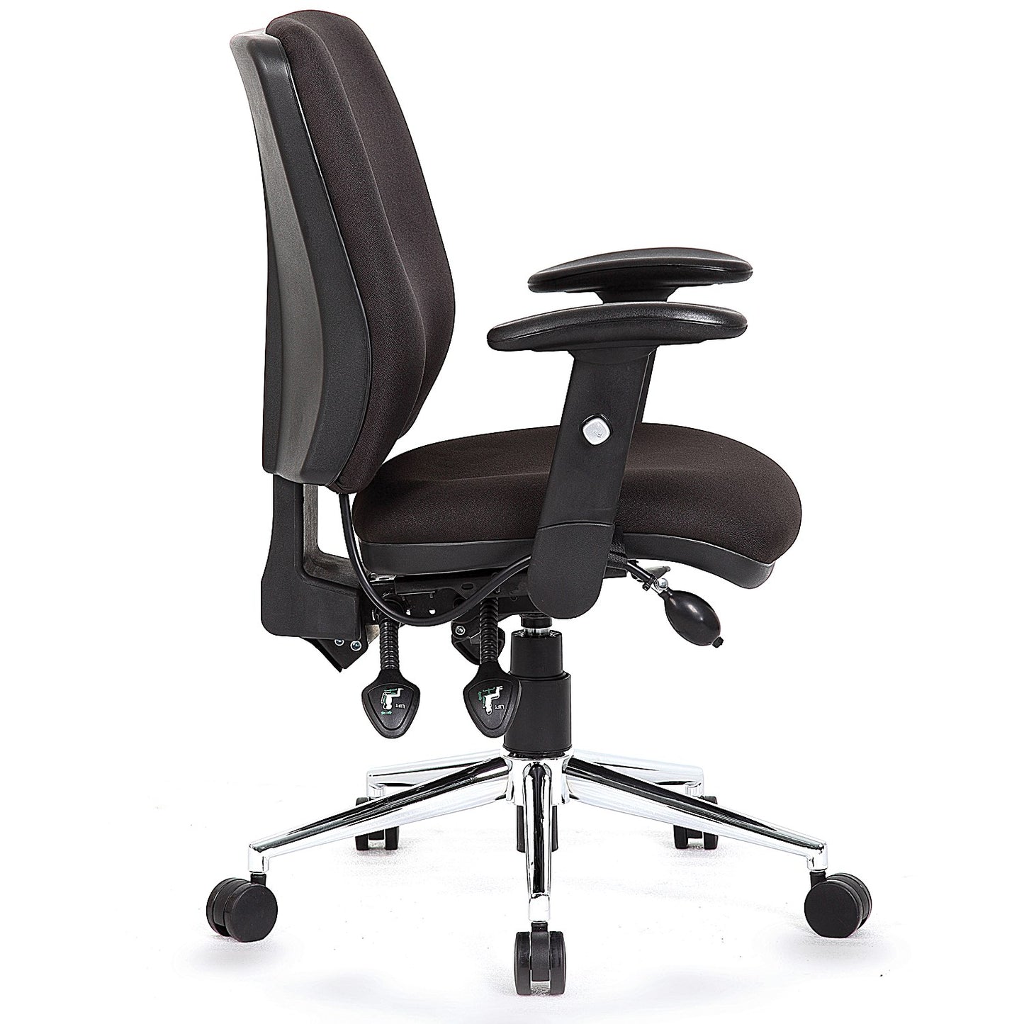 Chiro Medium Back Operator Chair, Height Adjustable Arms, Black