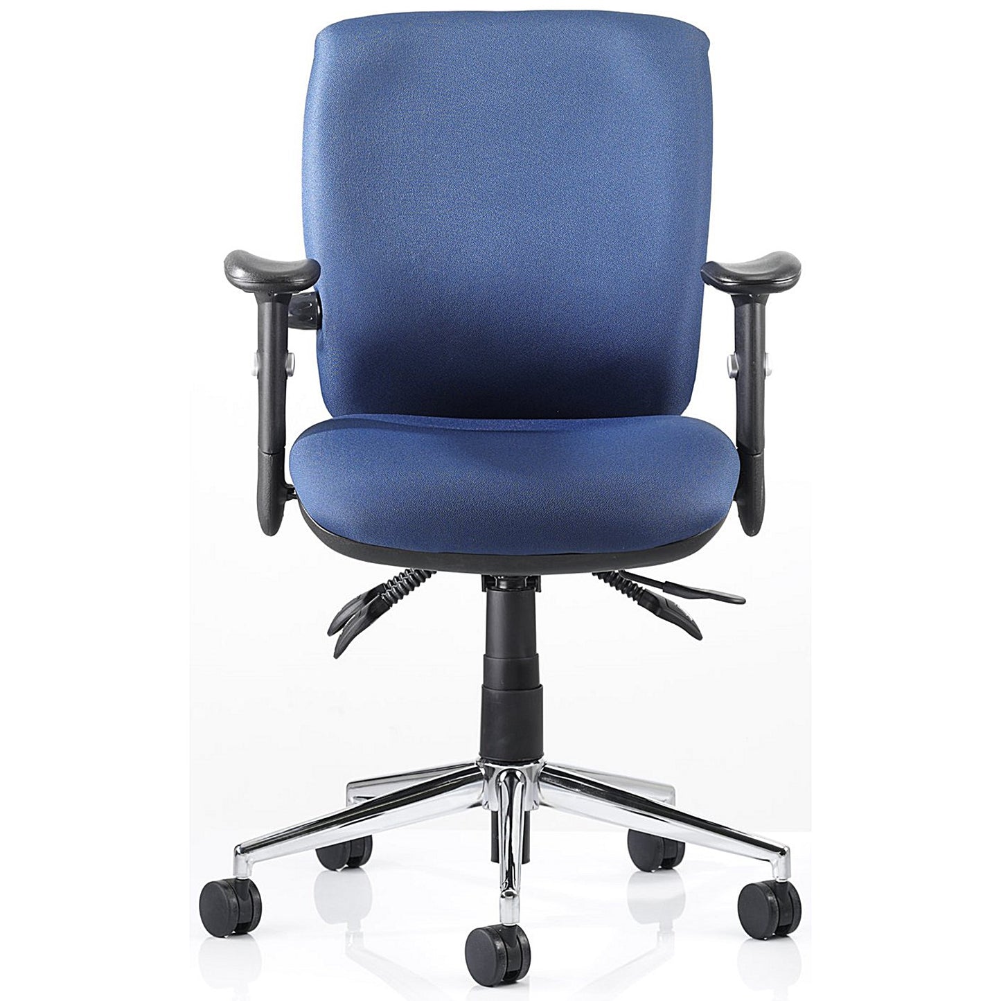 Chiro Medium Back Operator Chair, Height Adjustable Arms, Blue