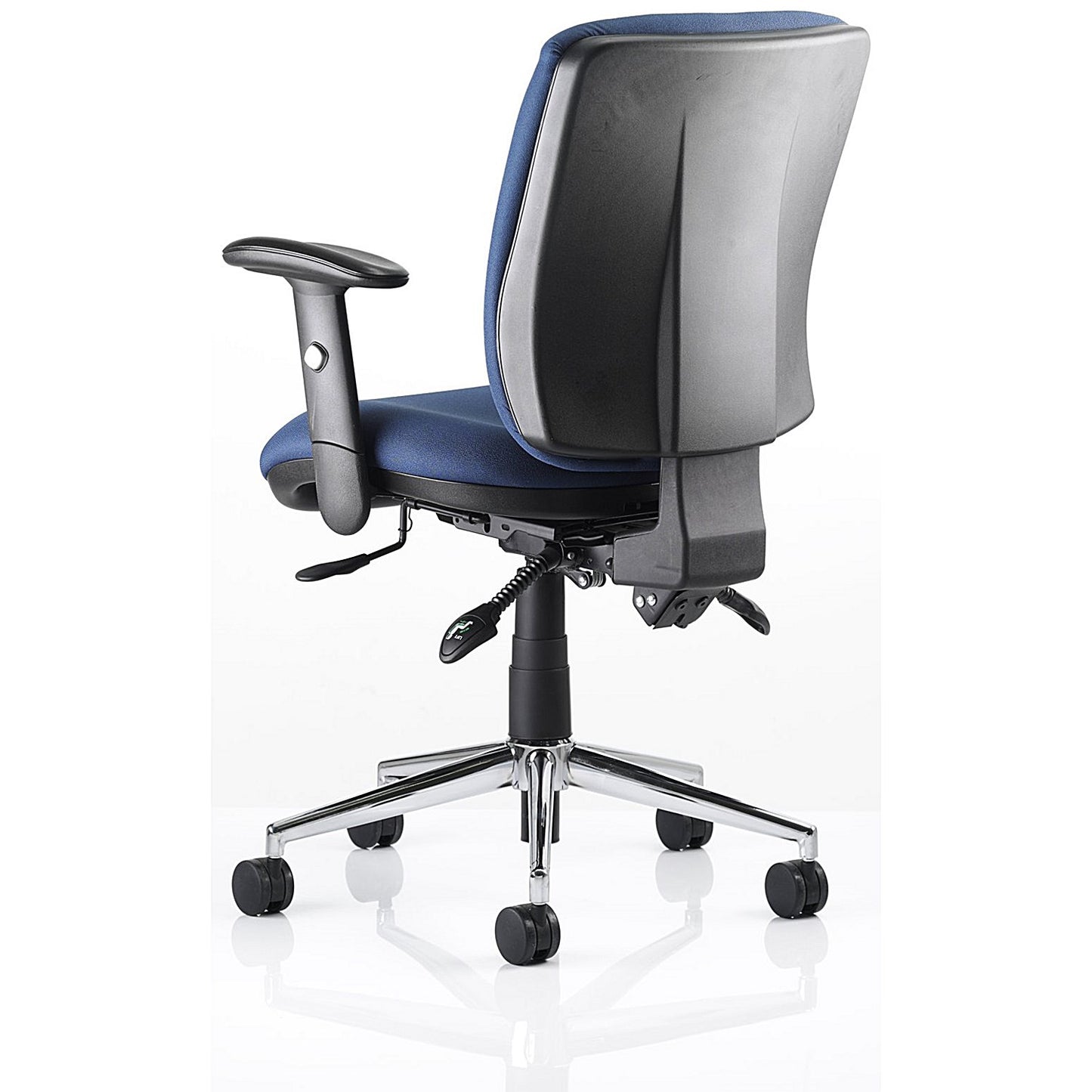 Chiro Medium Back Operator Chair, Height Adjustable Arms, Blue