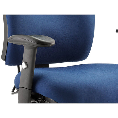 Chiro Medium Back Operator Chair, Height Adjustable Arms, Blue