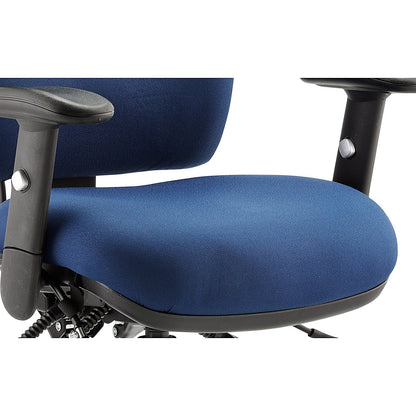 Chiro Medium Back Operator Chair, Height Adjustable Arms, Blue