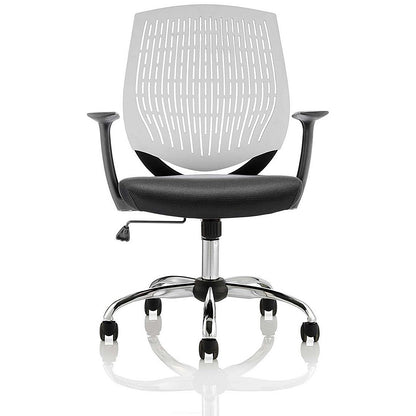 Dura Operator Chair, Fixed Height Arms, White