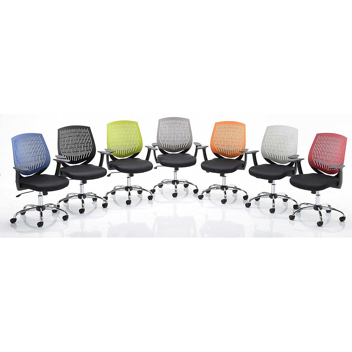 Dura Operator Chair, Fixed Height Arms, White