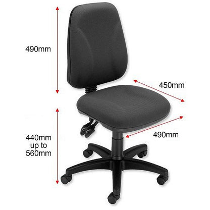 Eclipse Plus II Operator Chair, Charcoal