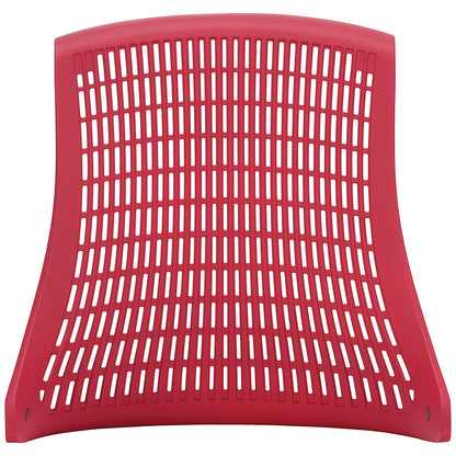 Flex Task White Frame & Black Seat Operator Chair, Height Adjustable Arms, Red Back