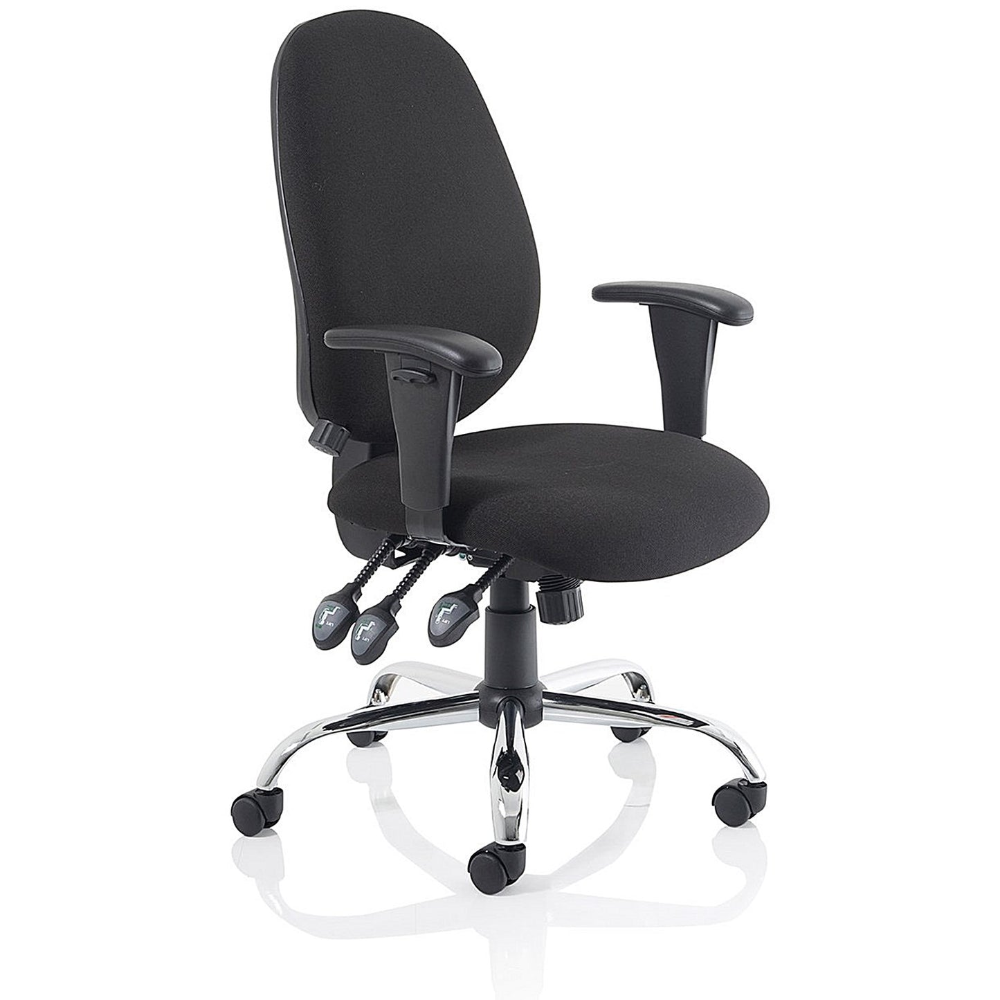 Lisbon Task Operator Chair, Height Adjustable Arms, Black