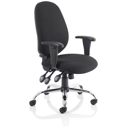 Lisbon Task Operator Chair, Height Adjustable Arms, Black