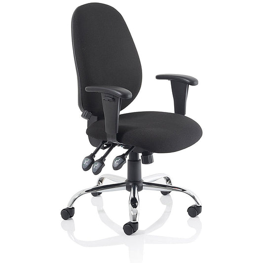 Lisbon Task Operator Chair, Height Adjustable Arms, Black