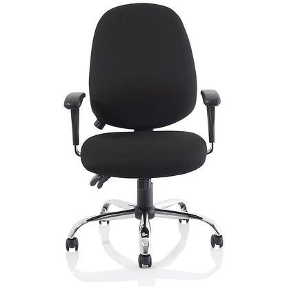 Lisbon Task Operator Chair, Height Adjustable Arms, Black