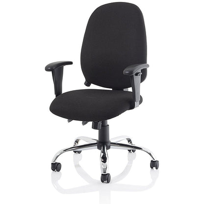 Lisbon Task Operator Chair, Height Adjustable Arms, Black