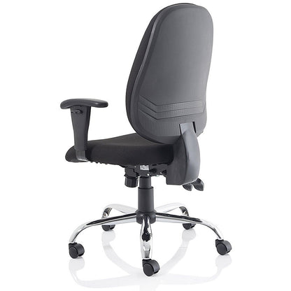 Lisbon Task Operator Chair, Height Adjustable Arms, Black