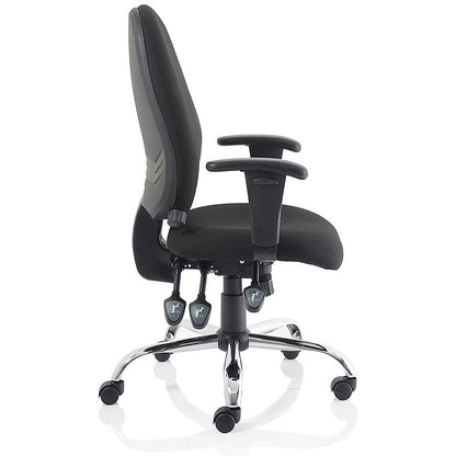 Lisbon Task Operator Chair, Height Adjustable Arms, Black